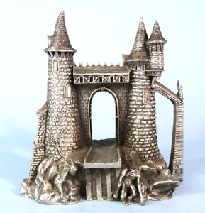 ZINN MITTELALTER FANTASY BURG GROSS 5,5" SIGNIERT SKULPTUR 1988 - Bild 1 von 11