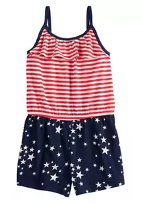 4th of July American Flag Romper, Girls Size 12-18 Months, Jumping Beans USA, MP - Picture 1 of 2