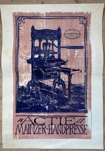 MAINZER HANDPRESSE - PRESSENDRUCK-- 59 x 42 cm-- signiert - AKTIE -SCHLICK - Bild 1 von 4