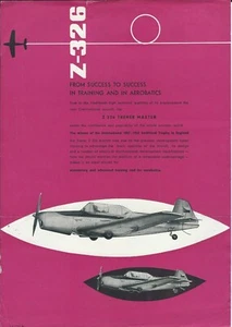 Aircraft Data Sheet Omnipol Czechoslovakia Z 326 Trener Master Brochure (B607) - Picture 1 of 1