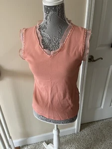 FDJ French Dressing Womens Sleeveless Pink Top Sz M Cropped Classy Dressy - Picture 1 of 6