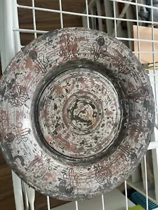 Antiguo artista armenio tallado hecho placa de metal de cobre años 1880-1910 grande - Imagen 1 de 3