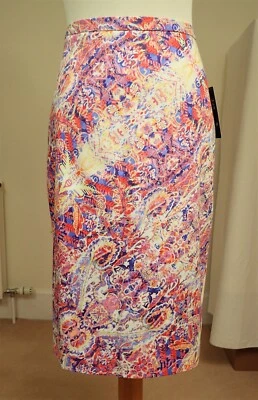 Pure Collection Size UK 14 40 Stretch Cotton Straight Pencil Skirt Summer Lined - Image 1 of 4