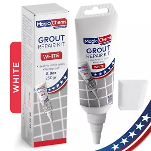 Tile Grout Repair, White 8.8 Oz/250Gr. Fast Drying Grout Repair Kit, Grout Fille - Picture 1 of 12