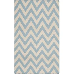 Safavieh Blue/ Ivory Flat weave Wool Area Rug 2' 6 x 4' - Picture 1 of 1
