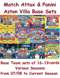 Match Attax Aston Villa Base Set 08/09 09/10 10/11 12/13 14/15 15/16 19/20 20/21 - Picture 1 of 3