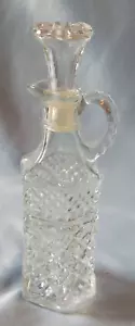Vintage Cut Glass Crystal Oil & Vinegar Cruet Decanter Bottle with Stopper - Picture 1 of 1