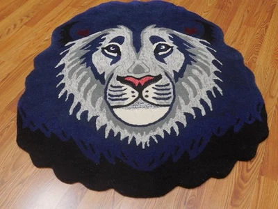 Tibetan Lion(Lion)Rug Shape Handmade Kids Boho Rug Aesthetic Rug 4x4.4 - Image 1 of 4