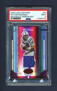 PEYTON MANNING JERSEY CARD:2004 LEAF CERTIFIED MATERIALS MIRROR RED PSA-9 (MINT) - Picture 1 of 2