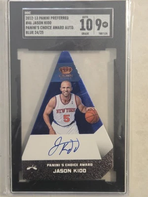 2012-13 Panini Jason Kidd Preferred Choice Awards Auto Blue 24/25 SGC 10/9  MT  - Image 1 of 2