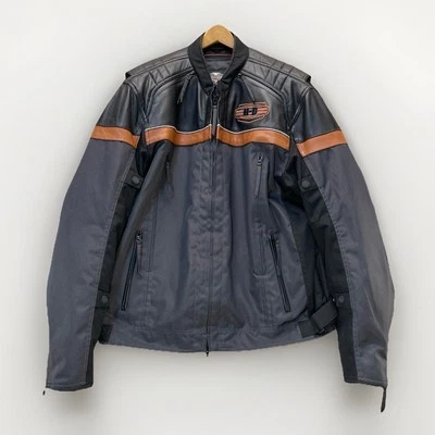 Harley Davidson Hombres Motociclista Chaqueta de Cuero XXL Motocicleta Bombardero Forro Extraíble Foto 1 de 4