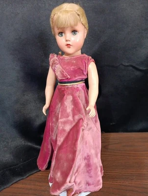 Vintage Nancy Lee 14" Doll In Stunning Velvet Gown  With Fur Accents 1948 - Image 1 of 4
