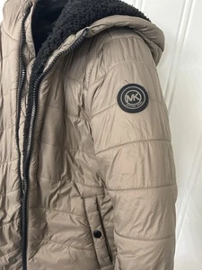 Michael Kors Youth Size 10-12 Brown Sherpa Lined Bomber Jacket - Picture 1 of 4