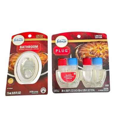 Febreze Bathroom Baked Cinnamon Apple Air Freshener Plug Refills Limited Edition - Image 1 of 2
