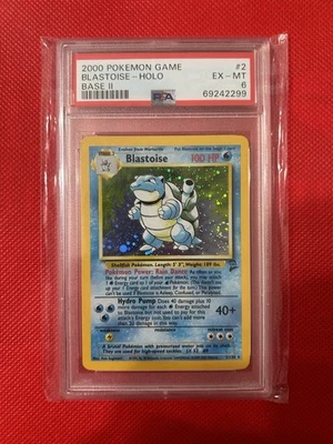 PSA 6 Blastoise Holo 2/102 Base Set 2 II 2000 Pokemon WoTC EX MT - Image 1 of 2