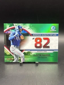 2023 Bowman Chrome - Top 100 Green Refractor /99 Dustin Harris #BTP-82 Rangers - Bild 1 von 2