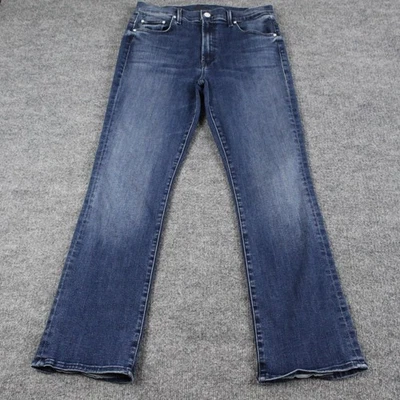 Mother Jean 30 The Insider 脚踝 Mañana Mi Amor Crop Flare 蓝色休闲工作时尚 — 第 1/4 张图片