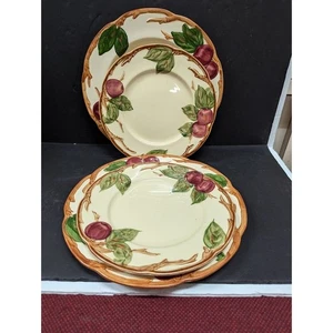 4er Set Vintage Franziskaner Geschirr Rote Apfel Teller (2) 8" Salat (2) 9,5" Abendessen  - Bild 1 von 10