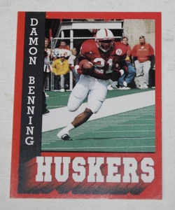 Tarjeta de policía de fútbol americano de Nebraska 1996 Damon Benning Nebraska Cornhuskers - Imagen 1 de 2