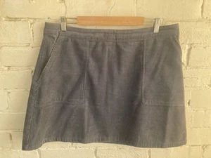 Princess Highway 16 Blue Grey Corduroy Mini Skirt - Picture 1 of 5