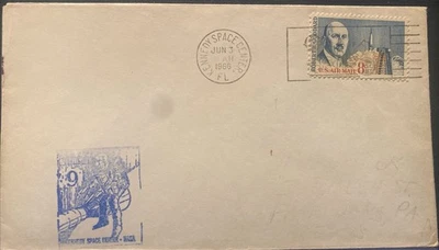GEMINI 9 Launch + Official NASA Blue Cachet  ; KSC 3 June 1966 + GOODARD STAMP - Image 1 of 4