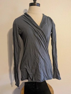 Camisa envolvente marca terciopelo gris mezcla algodón talla S Foto 1 de 4