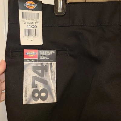 Nuevo con etiquetas Pantalón de Trabajo Dickies Para Hombres 874 Ajuste Original Negro Talla 44W x 29L Foto 1 de 4