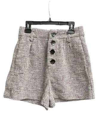 PANTALONES CORTOS DE TWEED A CUADROS ZARA Mujer Pequeños Foto 1 de 4