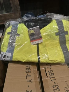 High Visibility Class 3 Safety Bomber Jacket With Fleece Zip Out Liner  - Picture 1 of 2