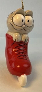 Vintage Garfield NERMAL Ice Skate Ornament Ceramic Christmas - Picture 1 of 8