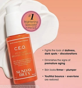 Sunday Riley C.E.O. 15% Vitamin C Brightening Serum $85 Retail 1 fl oz FREESHIP - Picture 1 of 9