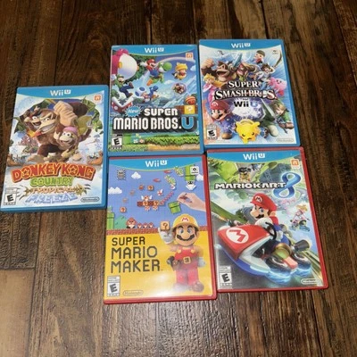 Wii U 5 Game Lot-Mario Kart 8, Super Mario Maker, Super Smash Brothers & More! 5 - Image 1 of 4