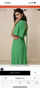 Whistles Green Amelia Cape Sleeve Dress size 10 Current Season £149 Worn Once - Picture 1 of 9