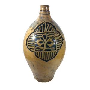 Antiker Steinzeug Krug groß blau auf braun Sgraffito evtl. Westerwald 17 3/4" - Bild 1 von 18