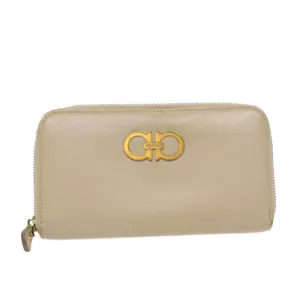 Salvatore Ferragamo Gancini Beige Leder Portemonnaie Authentisch - Bild 1 von 19