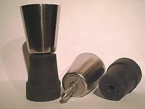 walking stick tip stainless steel for big sticks with a removable rubber bottom - Picture 1 of 4