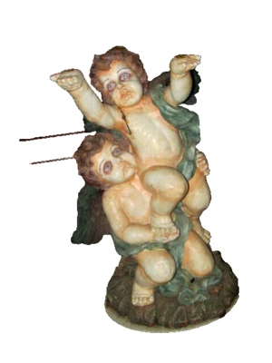 ángel mesa final resina 25" alto 16" diámetro vidrio, 10,5" diámetro inferior Foto 1 de 4