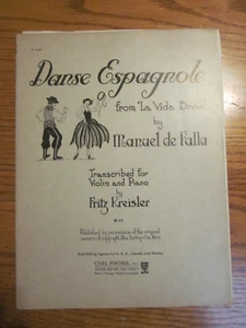 Fritz Kreisler DANSE ESPAGNOLE FROM LA VIDA BREVE Violin & Piano Sheet Music - Picture 1 of 2