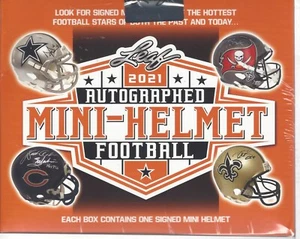 2021 LEAF AUTOGRAPHED FOOTBALL MINI-HELMET FACTORY SEALED HOBBY BOX - Picture 1 of 1