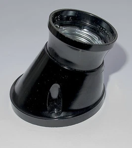 Wand Fassung E27 schwarz Bakelit Lampenfassung Leuchtenfassung Leuchte geneigt - Bild 1 von 8