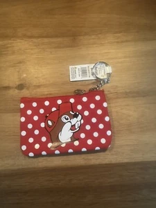 Buc-ee's Zippered Coin Purse, Key Chain - 3x5 - Red w/ White Dots, Logo - Picture 1 of 2
