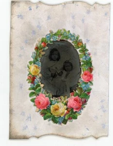PHOTO photographie FERROTYPE FRENCH TINTYPE montage floral, deux soeurs - Picture 1 of 2
