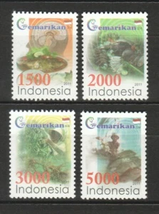 INDONESIA 2011 FISH CONSUMPTION CAMPAIGN COMP. SET OF 4 STAMPS MINT MNH UNUSED - Picture 1 of 3