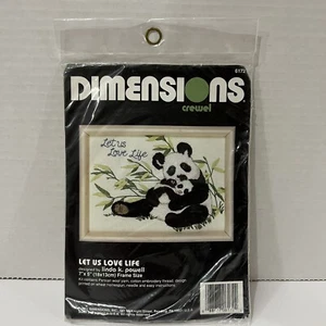 Vintage Dimensioni Crewel 6172 Let Us Love Life 7x5 Panda Baby Panda NUOVO 1991 - Foto 1 di 3