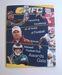 Programa de gala de premios Maxwell Football Club 2018 Carson Wentz Baker Mayfield - Imagen 1 de 1