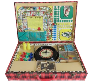 MALETTE DE JEUX VALISE JEUX DE SOCIETE ANNEE 60 COMPLETE VINTAGE - Picture 1 of 9