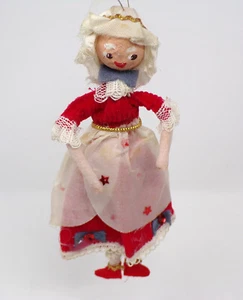 Adorno de Navidad vintage de señora Claus papel maché brazos y piernas doblados - Imagen 1 de 4