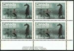 Canada sc#667 Calgary Centennial: Calgary Stampede, LR Imprint Block, Mint-NH - Picture 1 of 2