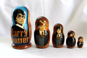 Harry Potter and the Sorcerer's/Philosopher's Stone Wooden Russian Nesting Dolls - Picture 1 of 10