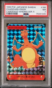 Pokémon 1999 Charizard Prism Holo Bandai Carddass Vending PSA 7 Near Nint - Picture 1 of 2